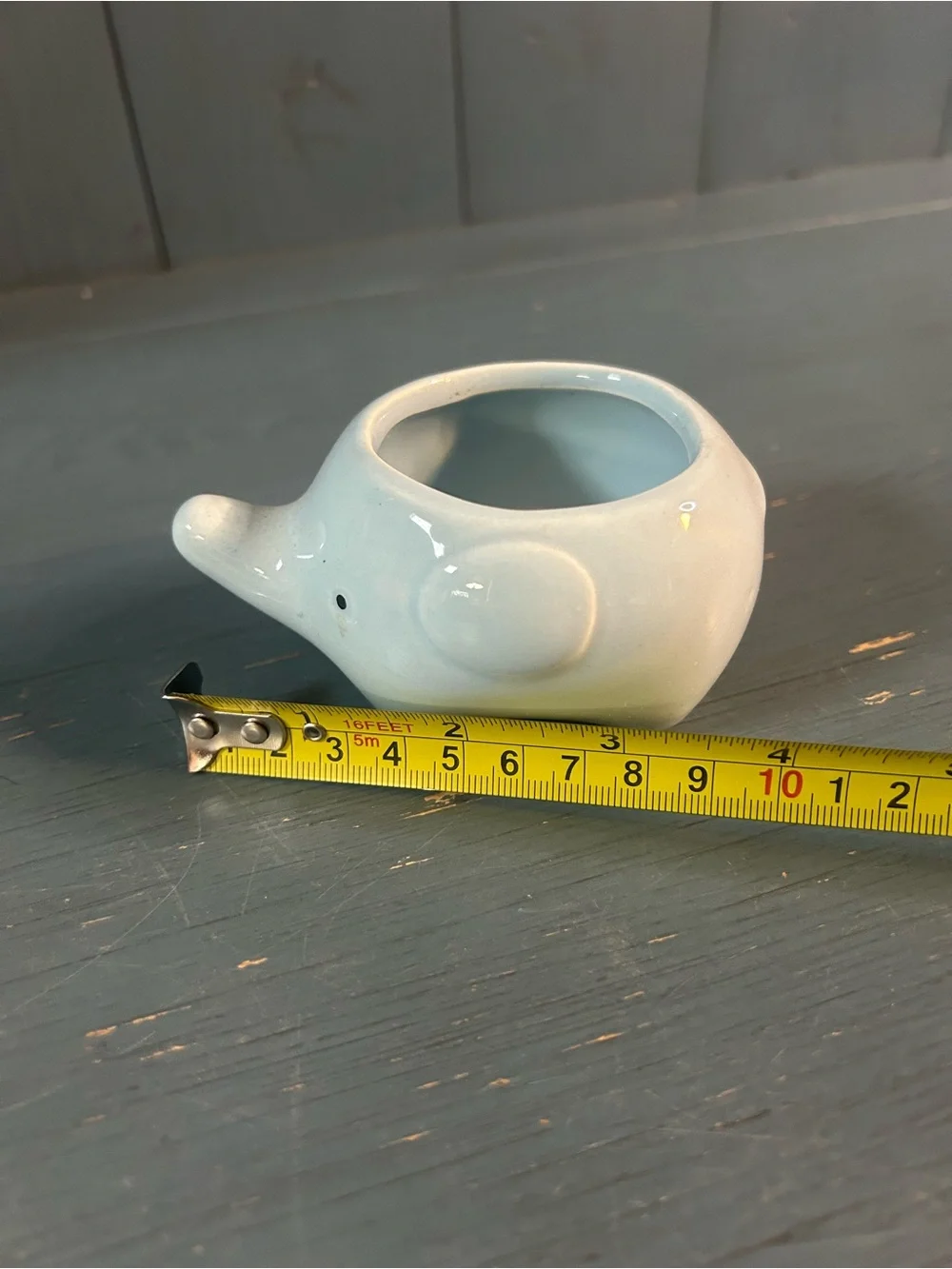 Pastel Animal Ceramic Mini Planter Set - Pink Pig, Yellow Hedgehog, & Blue Elep